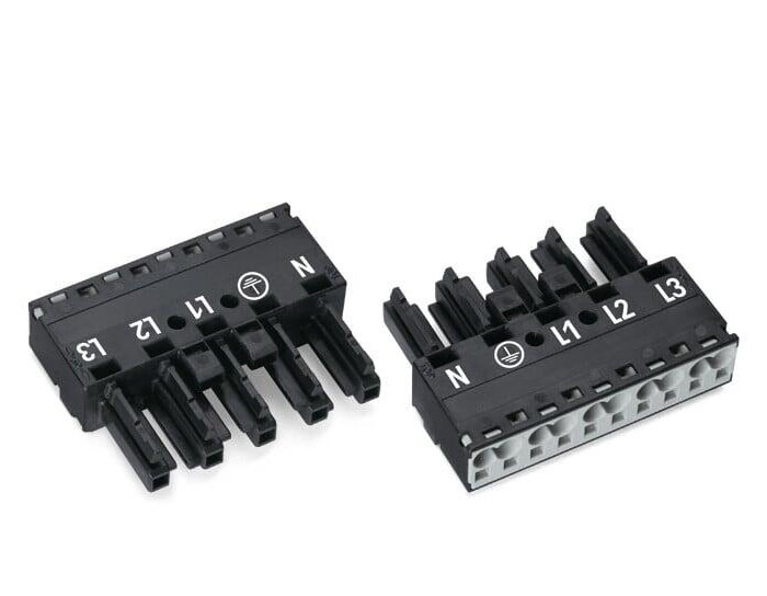  WAGO万可770-205类型A黑色5极不带护线盒插座